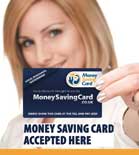 money savings card accepted here